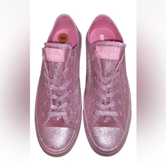 Converse Chuck Taylor All Star Low Pink Glitter Size 8 sneakers new - Picture 4 of 14